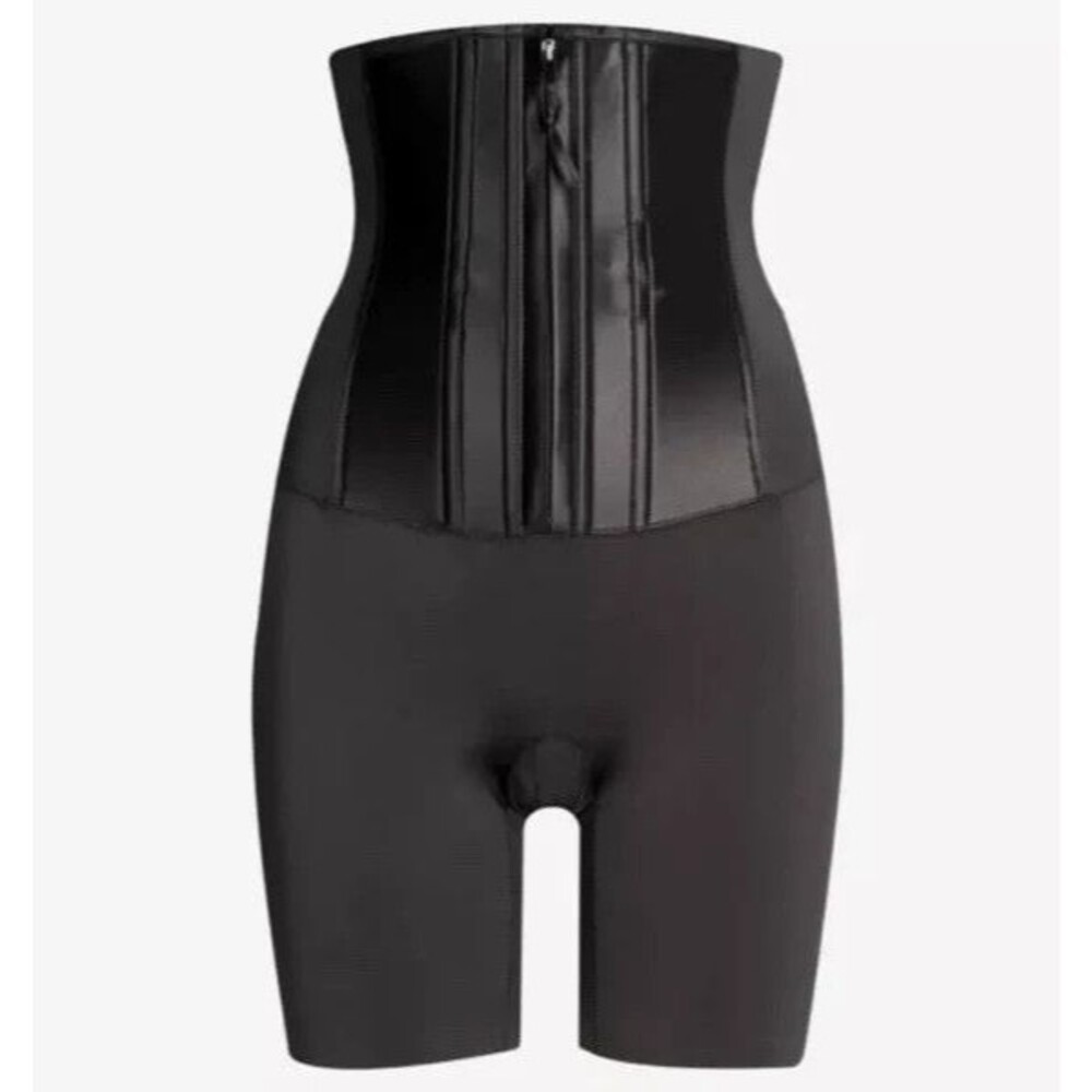 Spanx Under Sculpture Waist Cincher Corset Shorts In Very Black M - Picture 2 of 10